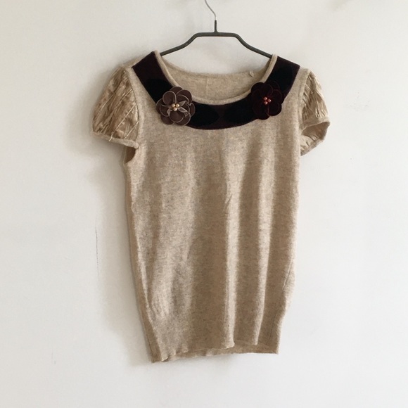 SOLD! 2/$20 Vintage short sleeves knit top - Picture 4 of 6